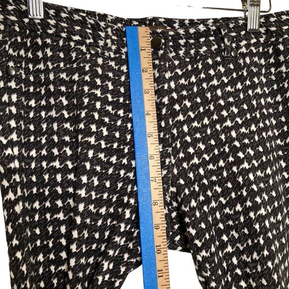 J. McLaughlin Becca Printed Pants Women’s Leggings Size 2 Black GEO Stretching - Picture 6 of 11